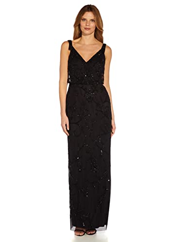 Image of Adrianna Papell Long Beaded Blouson Mother of the Bride Gown