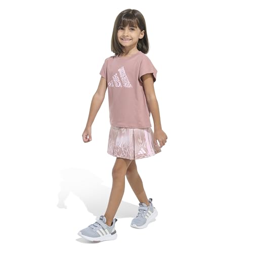 Image of adidas Girls' Sleeveless Box Top and Aop French Terry Skort Set