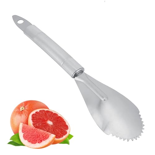 Cuchillo de toronja, acero inoxidable pelo pelofrita cuchara de pomelo cáscaras de fruta
