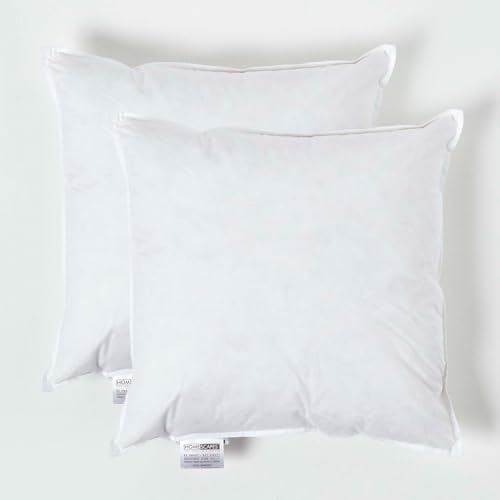 HOMESCAPES Coussin de garnissage en Plumes de Canard et Coton, Coussin à recouvrir 40x40 cm – Lot de 2