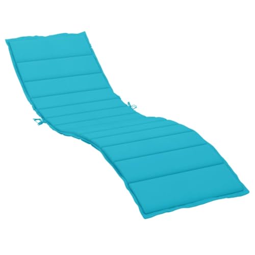 vidaXL Coussin de Chaise Longue, Matelas de Bain de Soleil Anti-Glissement, Décoration Jardin Terrasse Patio, Turquoise Tissu Oxford