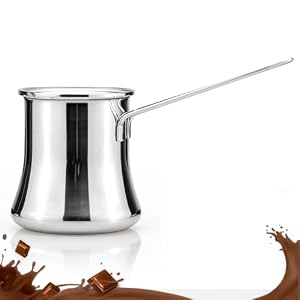 Mestive Cafetière turque 720 ml : cafetière arabe en acier inoxydable, cafetière moka multifonction, cafetière turque pratique, pour la cuisine et la maison, pour le beurre de lait et le miel