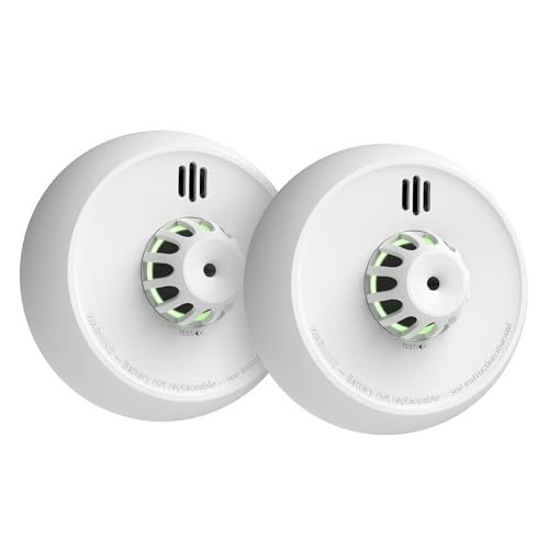 X-Sense funkvernetzter Hitzemelder mit versiegelter 10-Jahres-Batterie und einfacher Installation, Wärmemelder kompatibel mit Basisstation, XH02-M, 2-Pack