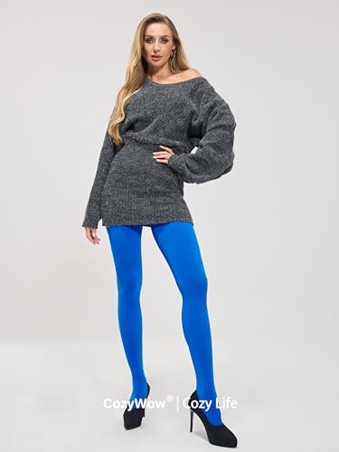 Image of CozyWow Women's 80D Soft Opaque Tights, High Waist Solid Color Womens Tights with 30+ Colors