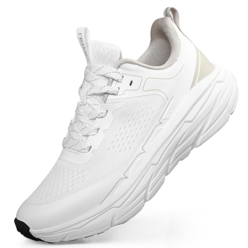 Women's Lightweight Walking & Running Shoes - Breathable Non Slip Sneakers with Cushioned Comfort for Gym, Tennis, Workout Black/White ﻿