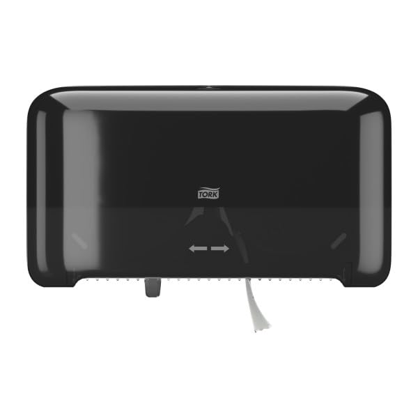 Tork OptiServe Coreless Toilet Paper Dispenser Black T7/T5, 2-Roll Horizontal Dispenser, Elevation Design, 558068