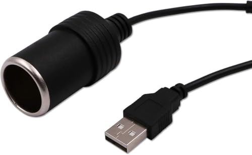Image of BKN 5V USB a Male to 12V Car Cigarette Lighter Socket Female Converter Cable USB 5V to 12V Power Bank Adapter GPS Socket Wired for Dash Cam, GPS, LED Light Strips, Car Purifier