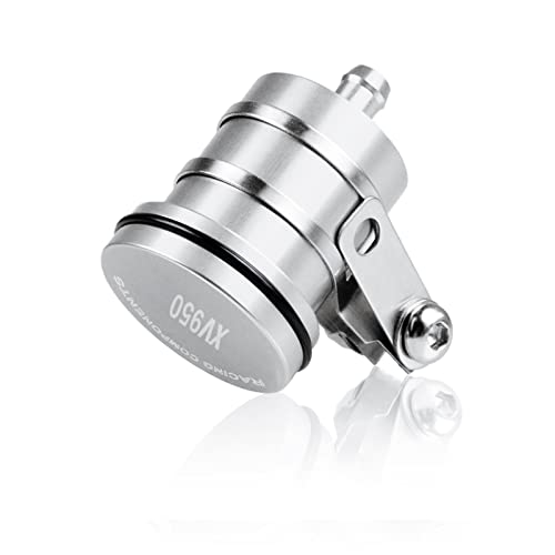 Tankteil Für Yamaha XV 950 XV950 RACER 2016 2017 2018 2019 Hinterradbremspumpe Flüssigkeitsbehälter Tank Cup Ölbehälter Mit Montagehalterung(Silver)