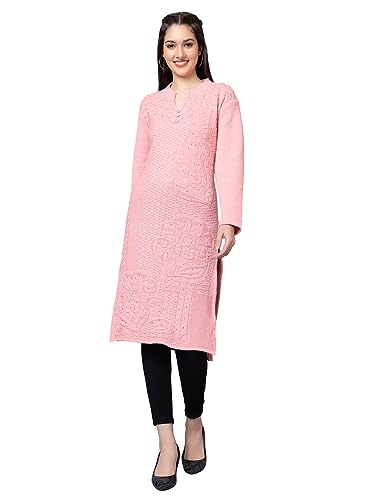 Image of Tysort Women's Winter wear Desiner Kurtas Embroidery Woolen Kurtis for Women