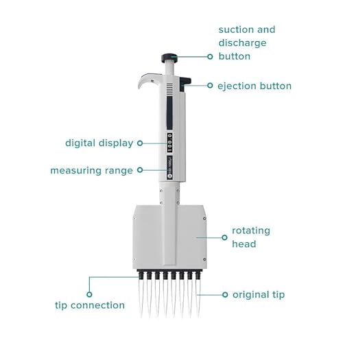 Pipeta manual con pantalla digital y rotación de 360° para un muestreo preciso de líquidos en laboratorio