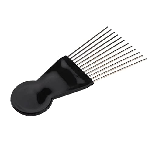 zalati Afro Comb Metal Pick Wig Comb for Curly Long Hair Styling Hairdressing Detangle Braid, Black - Image 3