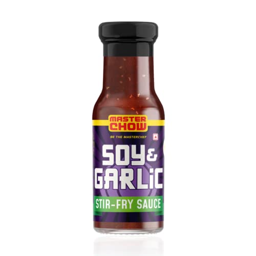 Image of MasterChow Soy & Garlic Stir-Fry Cooking Sauce 220gms | Healthy, Low Calorie - only 40Kcal Per Serve | Non-Spicy Taste | With Real Oyster Sauce | Serves 4-5 Meals