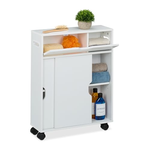 Relaxdays Nischenwagen, Schiebetüren, HBT: 67 x 17 x 52 cm, Bad...