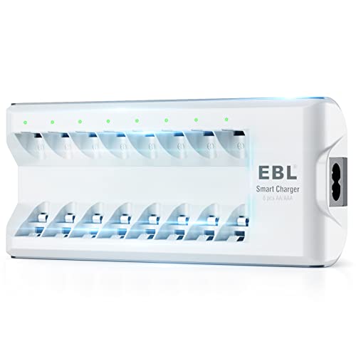 EBL - 8 Ranuras Cargador de Pilas de AA AAA Ni-MH Baterías Recargables Cover