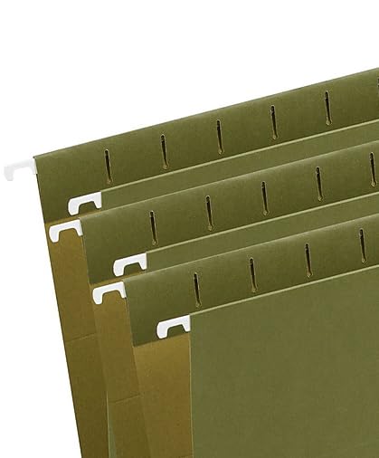 Image of Staples Hanging File Folders, Legal, Standard Green, 5-Tab, 50 /Ctn
