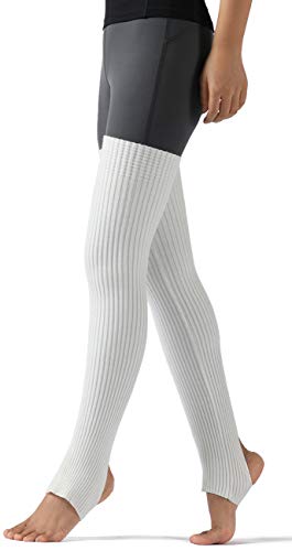 Lavento Leg Warmers Thigh High Yoga, Pilates, Ballet, Casual Stirrup Legwarmers, White #TOP1