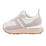 Ital Design Damenschuhe Freizeitschuhe Sneakers Low, A-19-1-, Kunstleder, Beige, Gr. 38