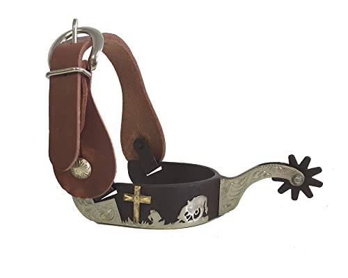 AJ Tack Praying Cowboy Antique Brown Spur Package Mens