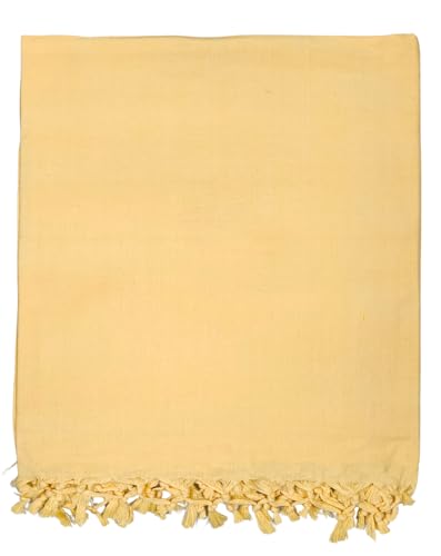 Image of Arvore Bunkaar Pure Handloom 100% Soft Desi Bamboo Viscose Soft Bhagalpuri Andi Chadar /Summer Blanket /Khes /Top Sheet /AC Blanket /Odhne wali Chadar (Dull Yellow, Plain, 1, Bhagalpuri Chadar)