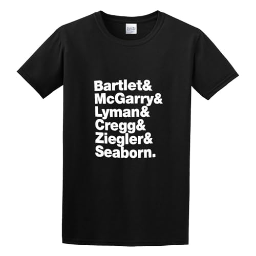 owow The West Wing Line Up Mens T Shirt Logo Printed Tee Shirt Crew Neck T-Shirt for Mens Short Sleeve Tee L