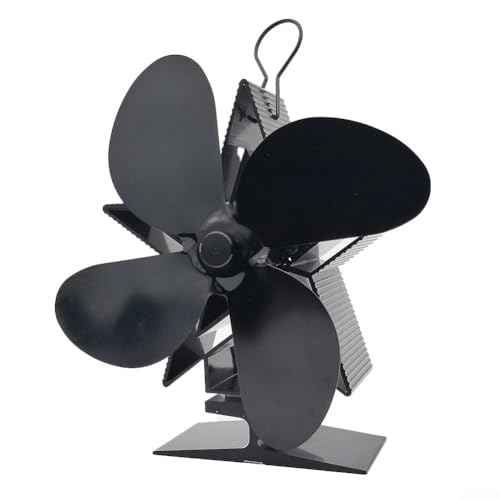 Estufa de leña Eco Ventilador automático y silencioso con 4 cuchillas diseñadas para optimizar la temperatura ambiente (negro) Estufa de leña Eco Ventilador automático y silencioso con 4 cuchillas diseñadas para optimizar la temperatura ambiente (negro)