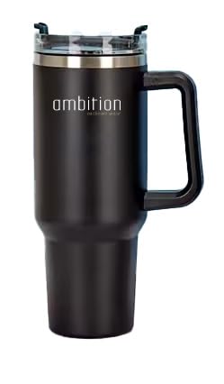 Ambition Exclusive Wear Quencher H2.0 FlowState Stainless Steel Vacuum Insulated Tumbler, 40 oz (Black, 30 oz)