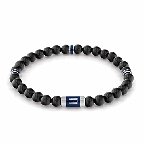 Tommy Hilfiger Men's Jewelry Wood Beaded Bracelet Color: Black (Model: 2790323)