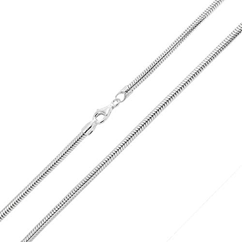 3mm solid sterling silver 925 Italian round SNAKE CHAIN necklace bracelet anklet with lobster claw clasp fits Pandora charms - 15, 20, 25, 30, 35, 40, 45, 50, 55, 60, 65, 70, 75, 80, 85, 90, 95, 100cm