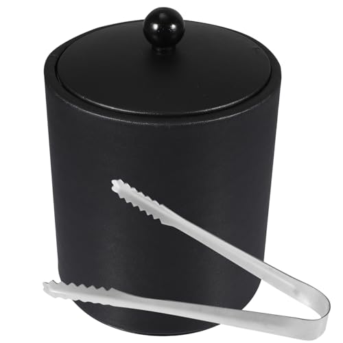 MOLUCKFU Thickened Stainless Steel Wine and Ice Bucket Stand for Bar Black Ice Beer Beverage Bucket