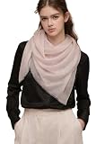 Prettystern Damen Kaschmir Wolle leicht dünn Ring fein 200 garn Cashmere Fäden Halstuch für Frühling Sommer   Weißbeige