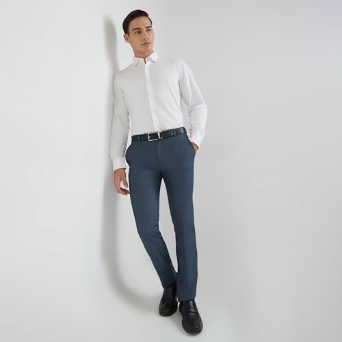 Image of Raymond Men's Slim Fit Mid Rise Polyester Blend Flat Front Formal Trouser