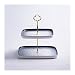 Alzata Per Torte Stanza torta con maniglie in metallo Tavolo da dessert quadrato Tavolo in ceramica Cupcake Stand Staccabile Pasticceria Portabiancheria Portabiancheria Portastruttore multiuso Alzatin