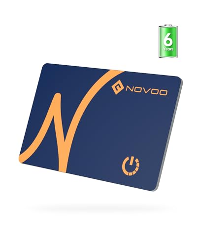 NOVOO Air Tag Card Wallet Tracker, 1,6 mm Slim Smart-Karte, 6 Jahre Batterie, IP68 wasserdicht, kompatibel mit Apple wo ist (iOS Only), Bluetooth Tracker für Brieftaschen, Koffer, Passports