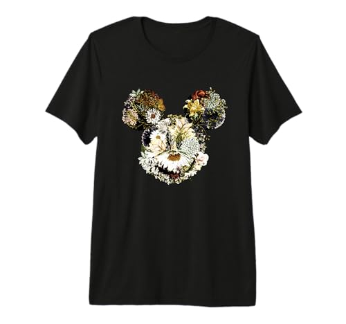 T-shirt Mickey Mouse Disney Blooming Florals en tissu premium d'exception