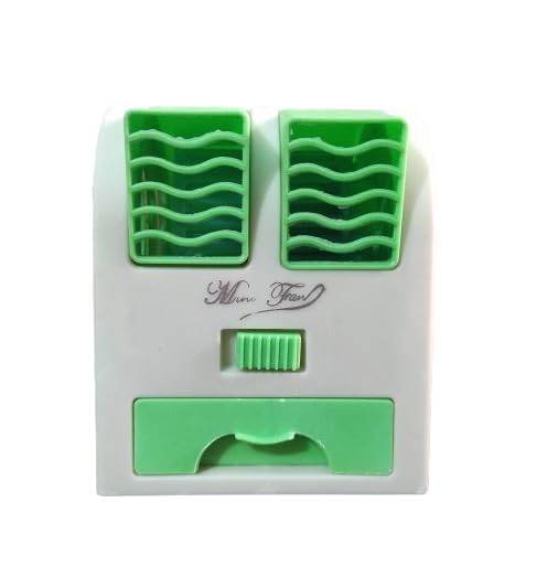 Image of KSBOY Portable Small Plastic Air Conditioner Water Cooler Mini Fan | Dual Bladeless, Car /Home /Office Use, Multicolor, USB Powered