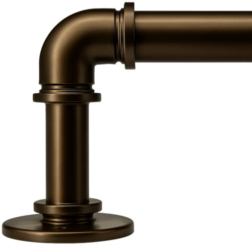 Industrial Curtain Rods 18 to 45 in,Blackout Curtain Rod,Adjustable Length,1 in Diameter Pipe,Wall or Ceiling Mounted,for Bedroom and Living Room (Cof