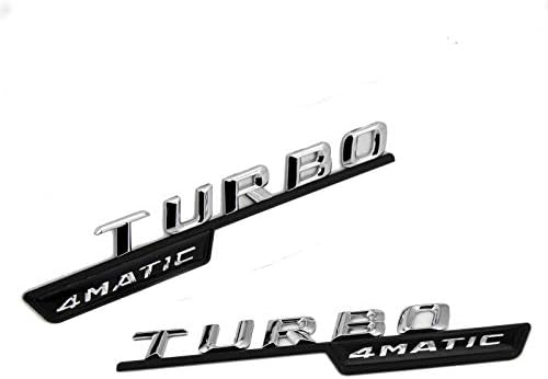 2Pcs Turbo 4Matic Auto Car Side Fender Rear Trunk Emblem Sticker Badge Decals