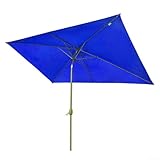 RANRAO Sonnenschirm rechteckig 200 x 300 cm für Garten, Terrasse und Veranstaltungen im Freien, blau