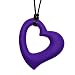Munchables Beloved Heart Necklace - Sensory Chew Jewelry for Kids (Purple)