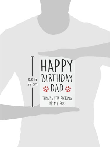 Biglietto Di Compleanno Per Dog Dad | Carino Con Zampa E Messaggio Love You Lots | Formato A5 Con Busta | Interno Vuoto Per Messaggio Personale - 3