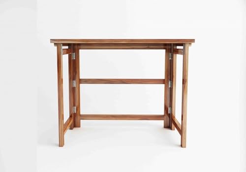 Image of Study Table for Students | Wooden Study Desk Table for Adults | Solid Sheesham Wood Laptop Computer Table for Home (Walnut Finish)