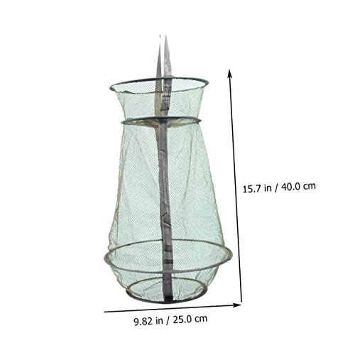 Besportble 2Pcs Net Fish Minnows Basket Fishing Lures Nets Foldable Cage Traps Baits Shrimps Collapsible For Keep Crayfish Practical Mesh Portable Lobster Lightweight Smelt Keeping #TOP7