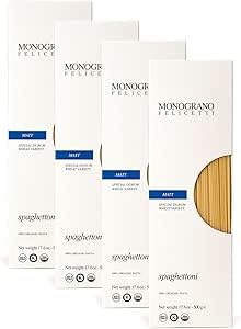 Box da 4 Spaghettoni Matt Felicetti – Pasta Artigianale Monograno Felicetti in Semola di Grano Duro – 500g Ciascuno – Tradizione Italiana & Lavorazione al Bronzo