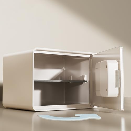 Caja de seguridad digital con sistema de alarma de código y llave, estantes extraíbles, caja fuerte para documentos, dinero, medicamentos, pasaportes y almacenamiento de joyas