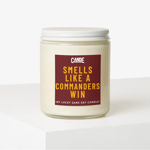 CE Craft - Smells Like A Commanders Win Candle - Football Themed Candle, Gift for Dad, Gift for Son, Washington DC Gift, DC Themed Candle, Gift for Him (Bourbon Vanilla)