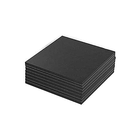 8 Pieces Black Neoprene Foam Anti Vibration Pads, Rubber Padding with Adhesive Backing, 6 in X 6 in X 1/8 in Rubber Insulation Anti-Vibration Pads Cover