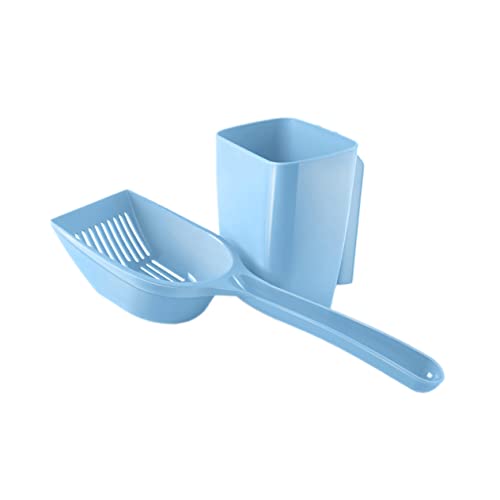 CIYODO Portable Cat Litter Scoop Set Durable Pet Cleaning Accessories for Easy Litter Box Maintenance Essential Shovel Kit for Cats and Kittens Blue Color