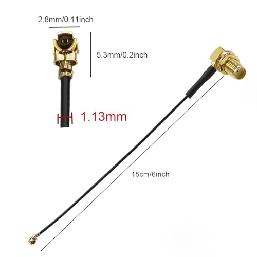 5PCS Cable coaxial IPX U.FL a SMA hembra, 15 cm miniatura 2