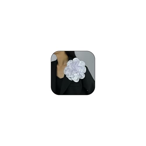Image of Brooches for Women Large Light Blue Camellia Flower Denim Lapel Pins Wedding Party Promance Dance Dress Clothes Costume Jewelry Christmas Stocking Stuffers