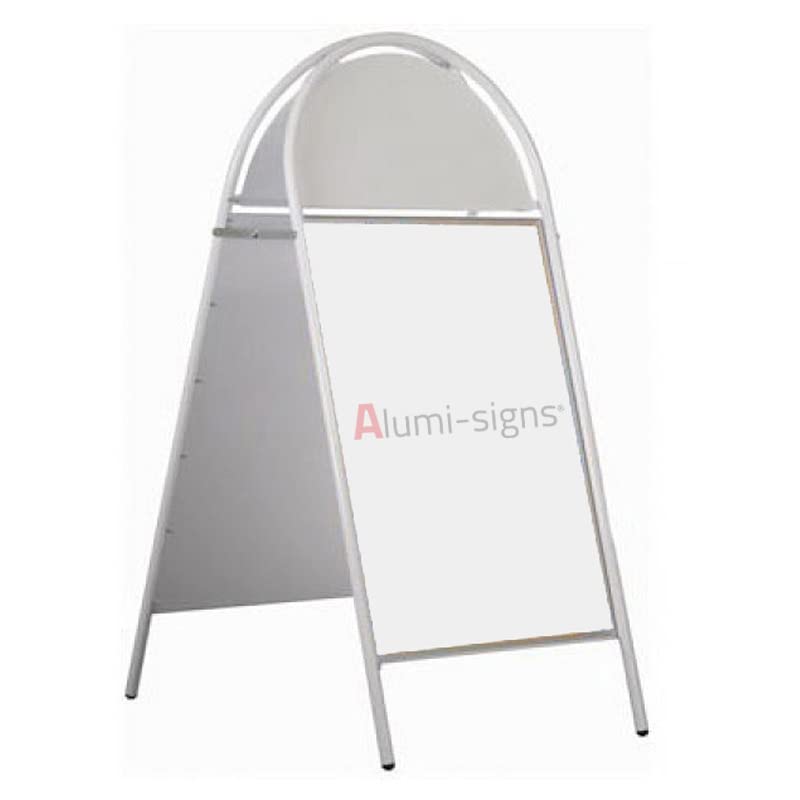 Alumi-signs Tubular A-Board with Arched Header (White, 20"x30")